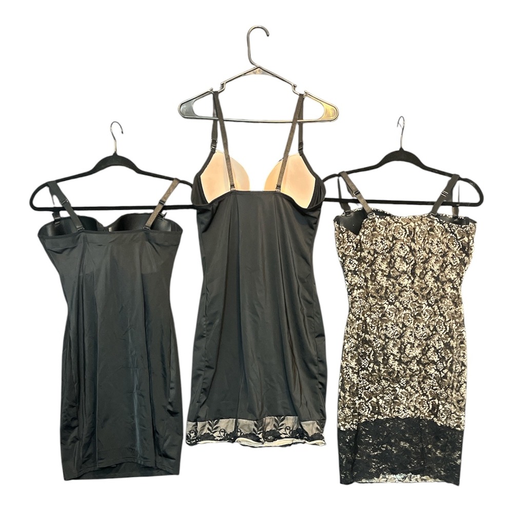 Heavenly Shapewear Marilyn Monroe Slip Bundle 2X Black Lace Floral Leopard - Picture 2 of 7